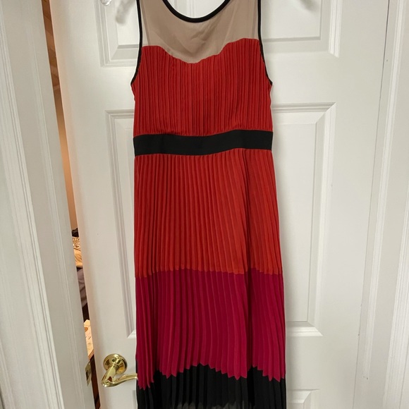 Red and black pleated dress. A show stopper! - Picture 1 of 4
